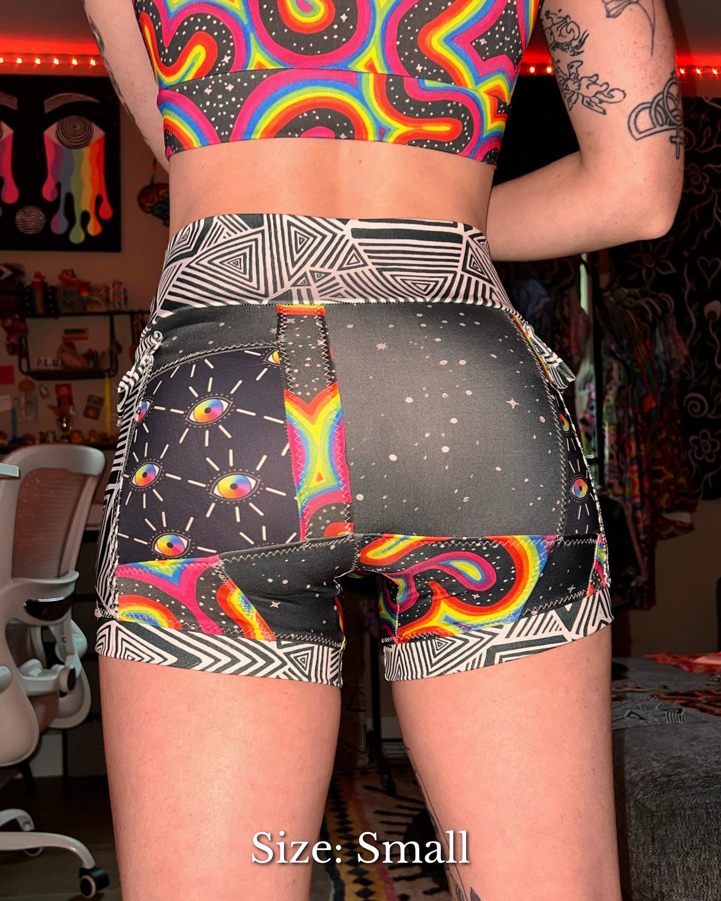 Stretchy Patchwork Cargo Shorts