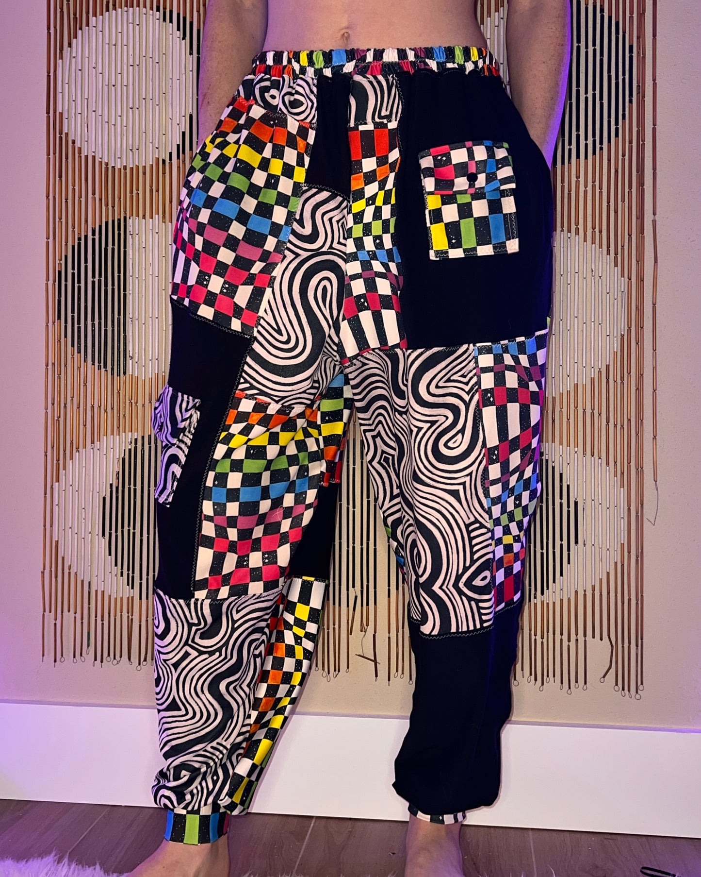 Patchwork Cargo Flow Pants "Space Track" Design