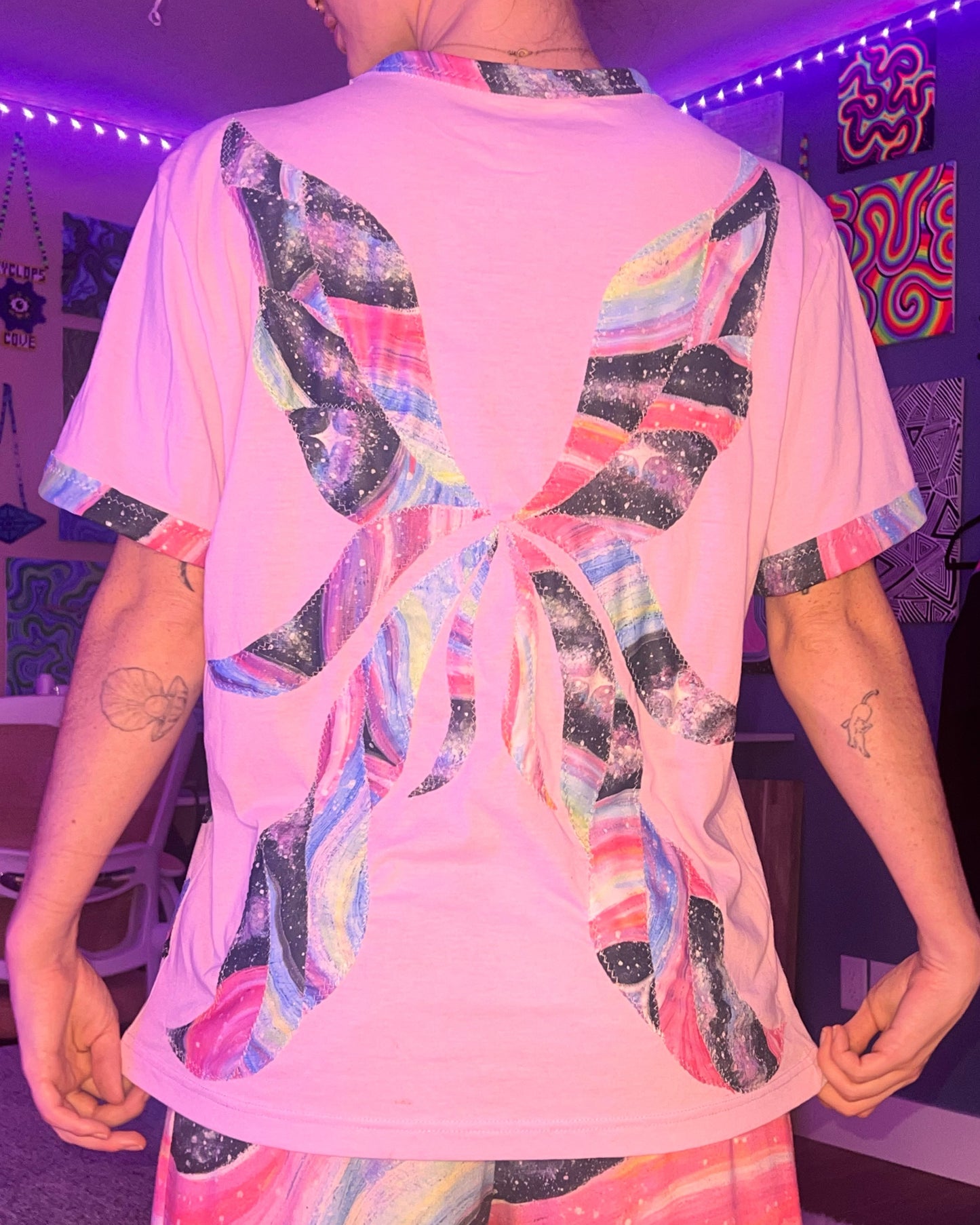 Up-cycled "Celestial" Design Fairy Wing Shirt