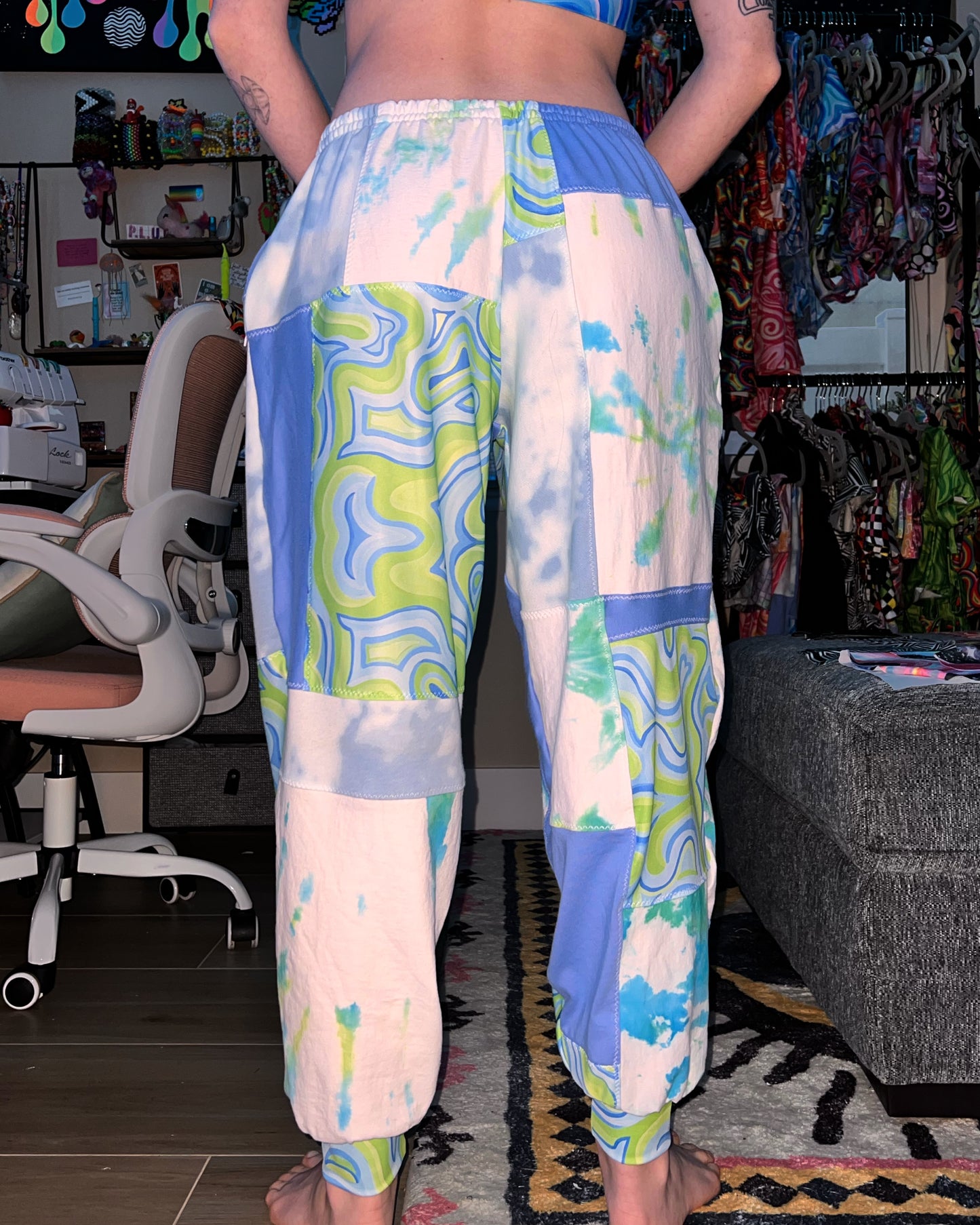 Patchwork Cargo Flow Pants "Slushee" Design