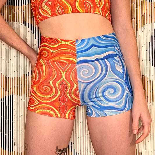 Choose 2 Designs: Split Mini Athletic Shorts [3 Pockets] (Custom Handmade Order)