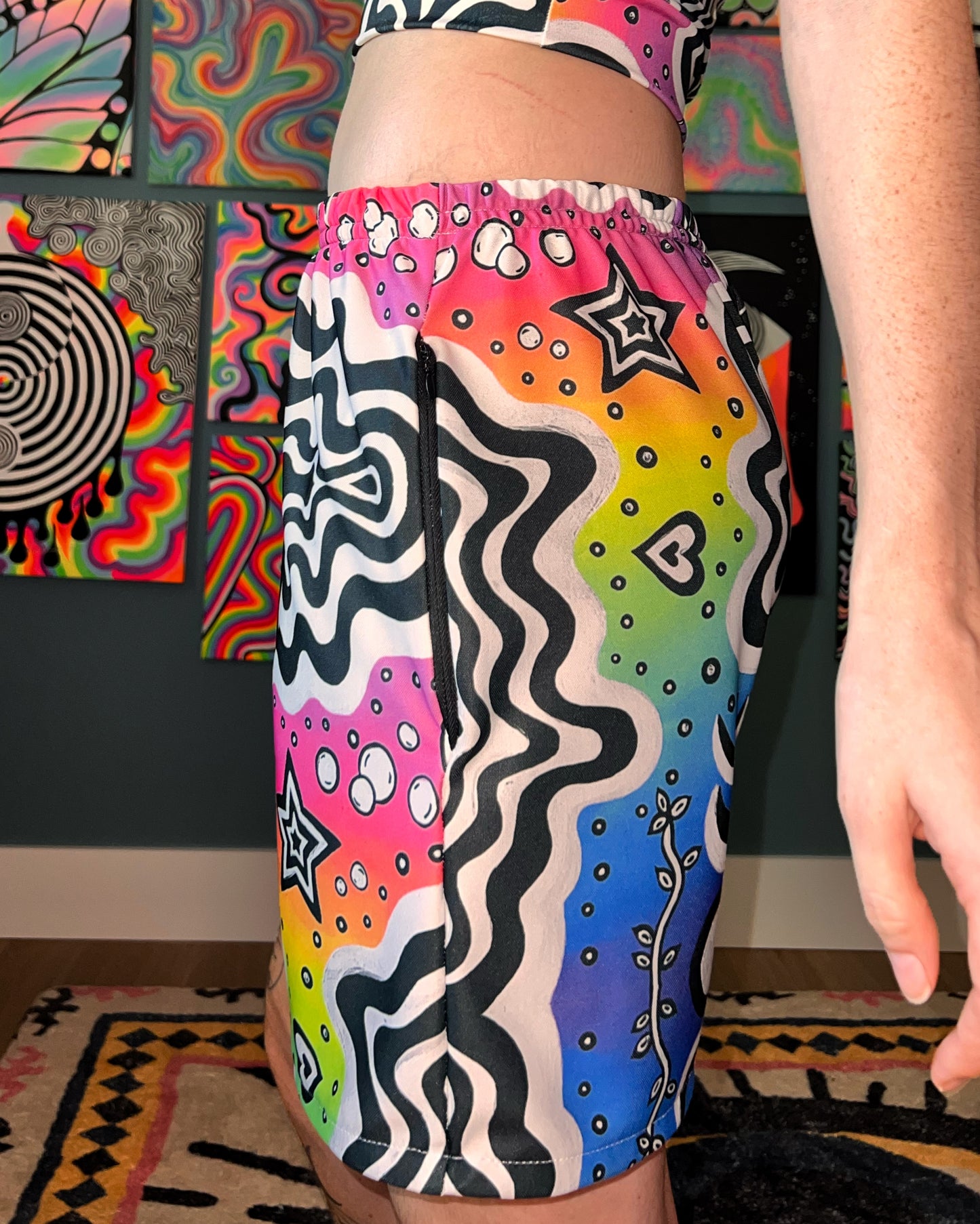 Custom Order: Split Flow Shorts [2 Zipper Pockets] (Choose 2 Designs)
