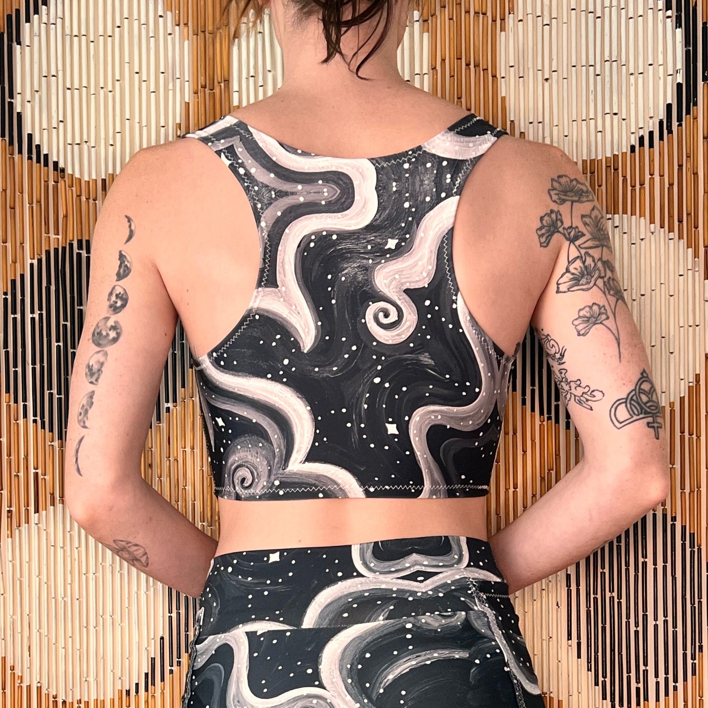 "Cosmic" Stretchy Vest Crop Top (Handmade)