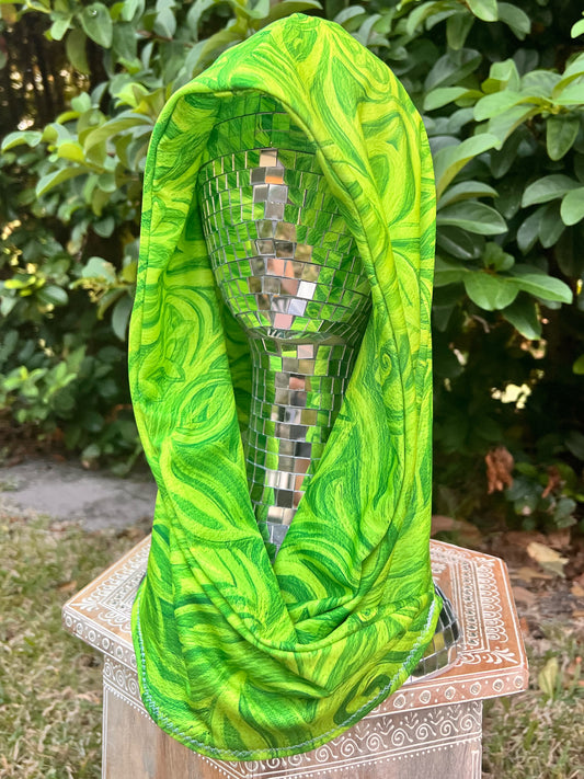 Reversible Hood: "Sprout" Hand-Painted Design