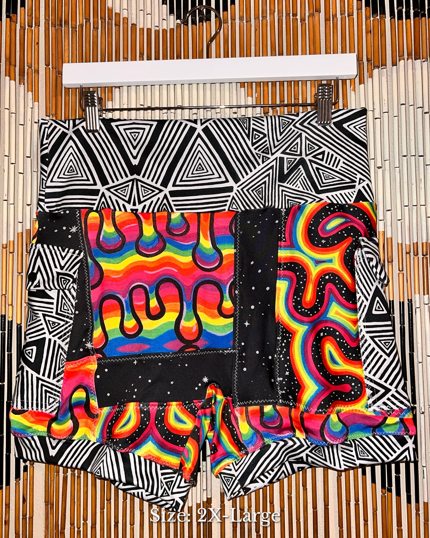 Stretchy Patchwork Cargo Shorts