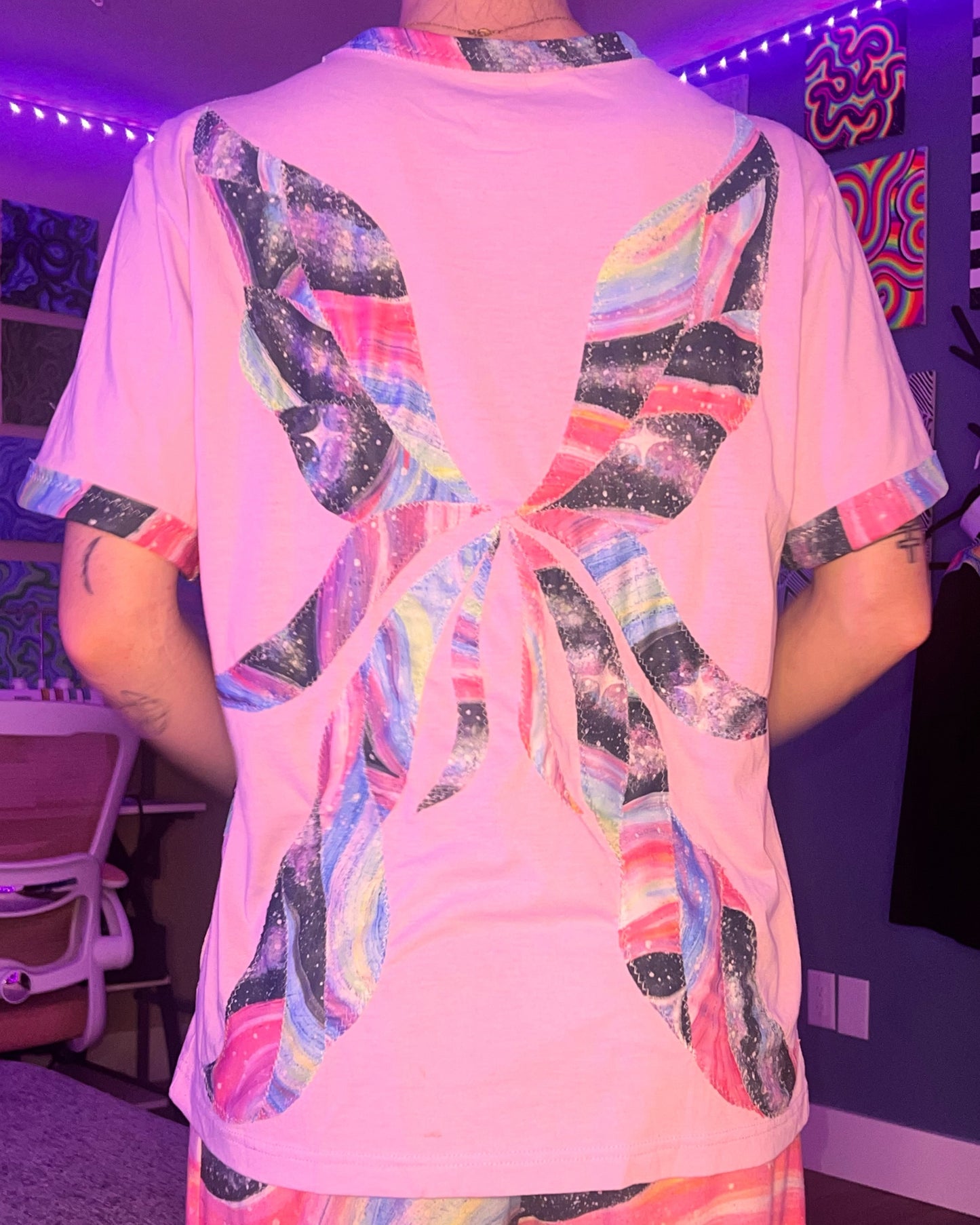Up-cycled "Celestial" Design Fairy Wing Shirt
