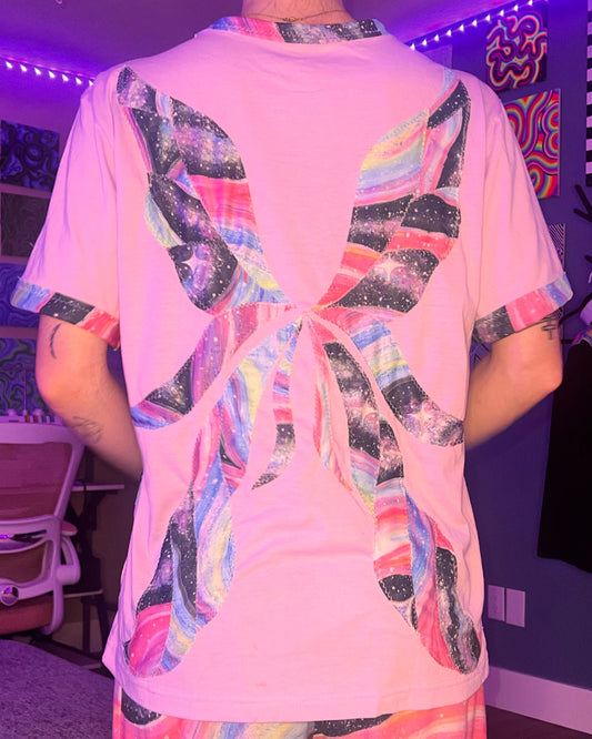 Up-cycled "Celestial" Design Fairy Wing Shirt