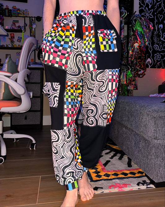 Patchwork Cargo Flow Pants "Space Track" Design