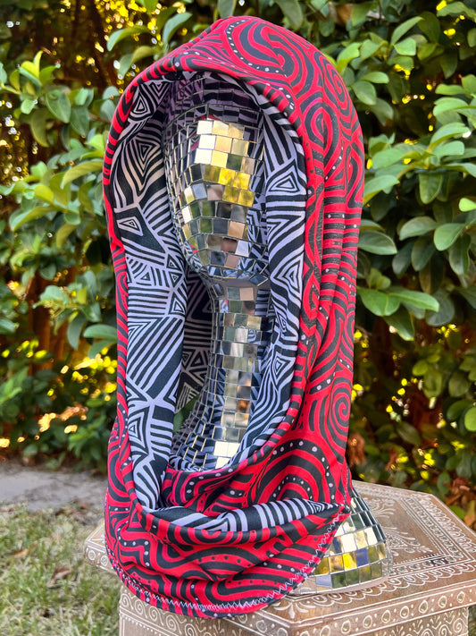 Reversible Rave Hood: "Hypnosis" x "Helix" Hand-Painted Designs