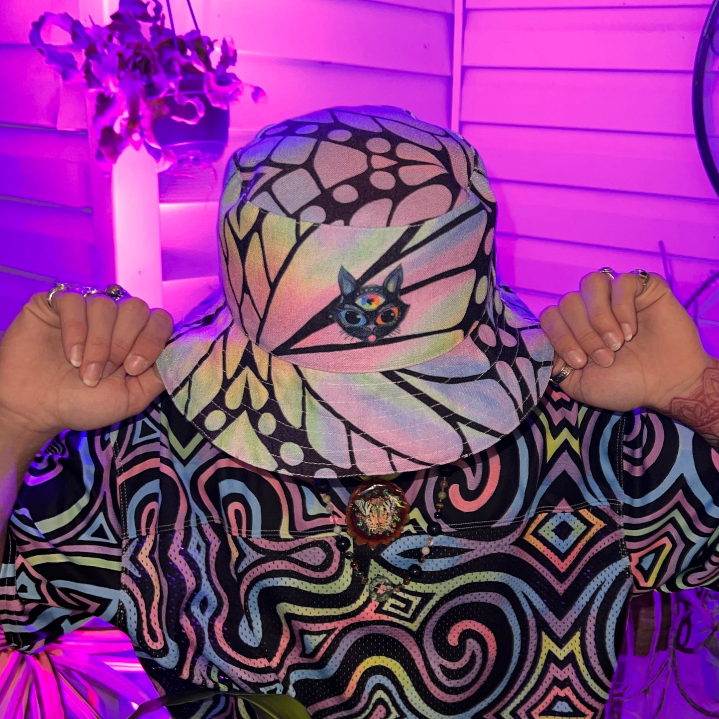 Reversible Bucket Hat "Butterfly" Design