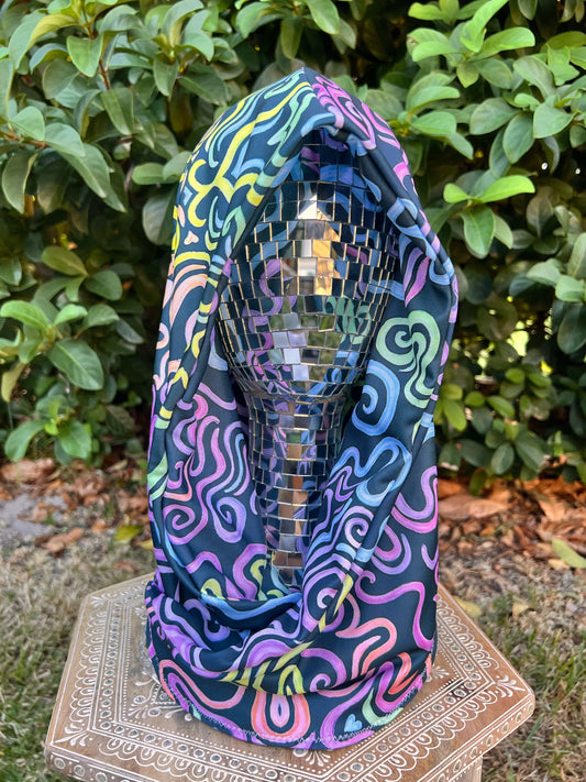 Reversible Rave Hood: "Glow" Hand-Painted Design