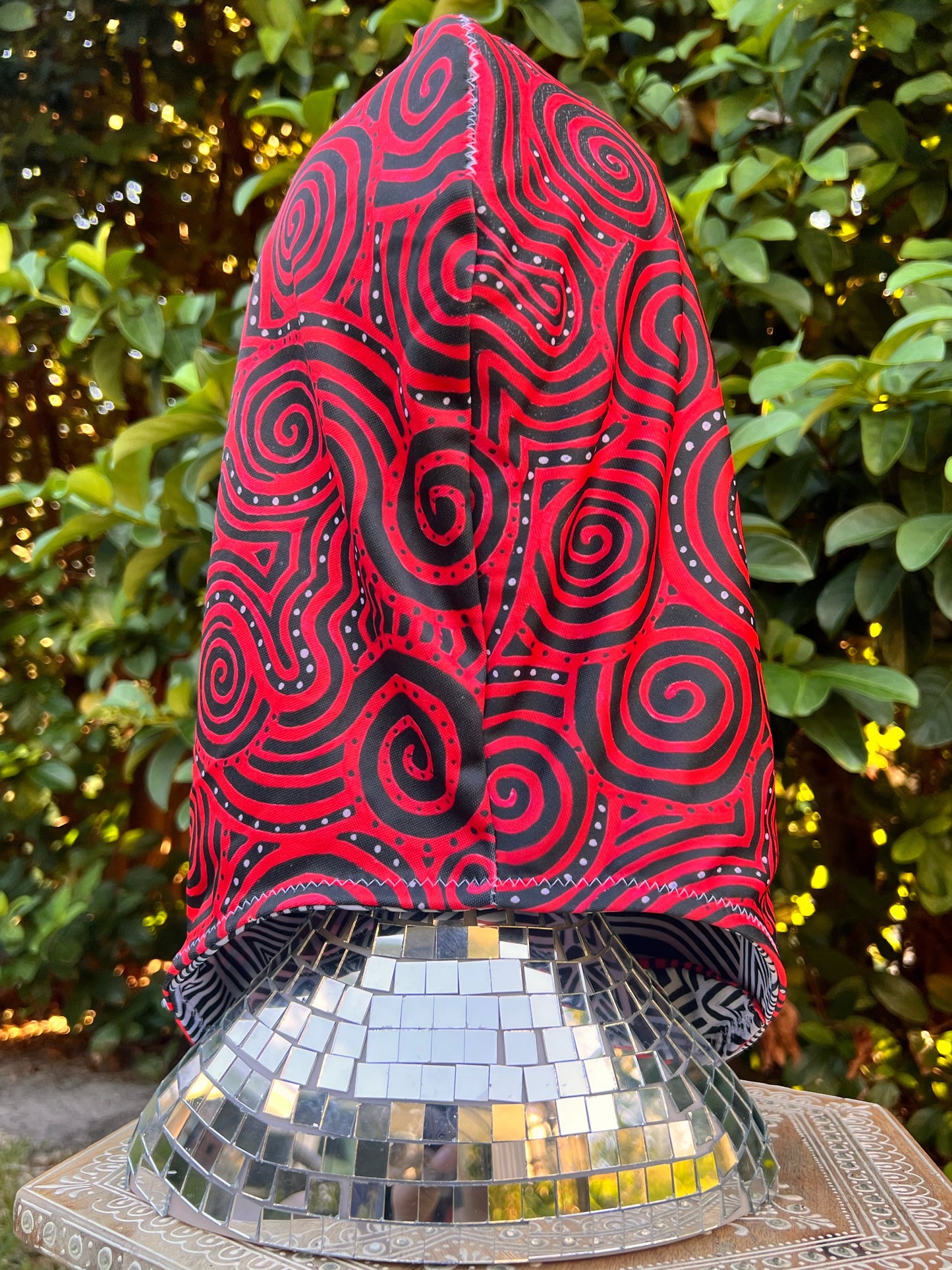 Reversible Rave Hood: "Hypnosis" x "Helix" Hand-Painted Designs