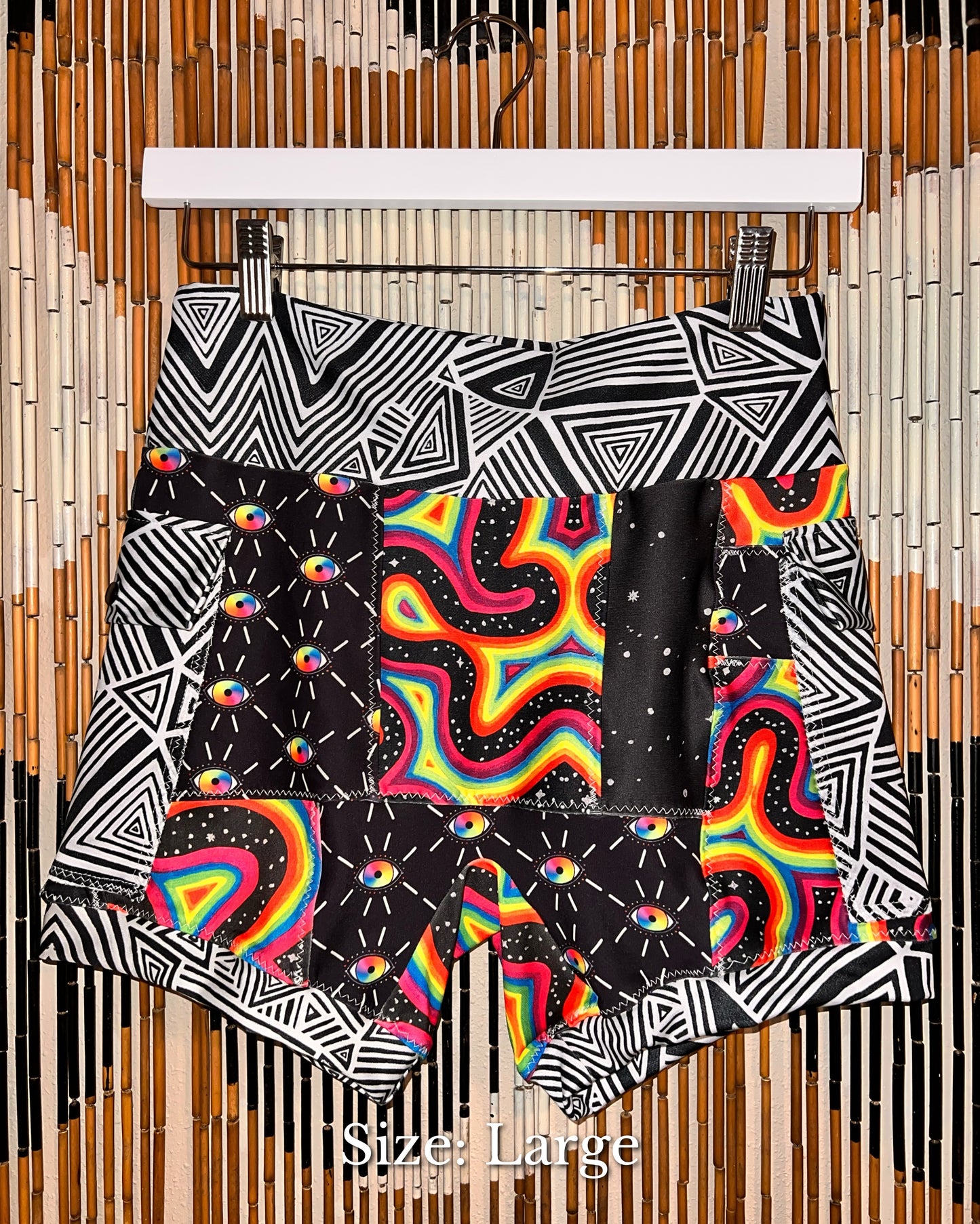 Stretchy Patchwork Cargo Shorts