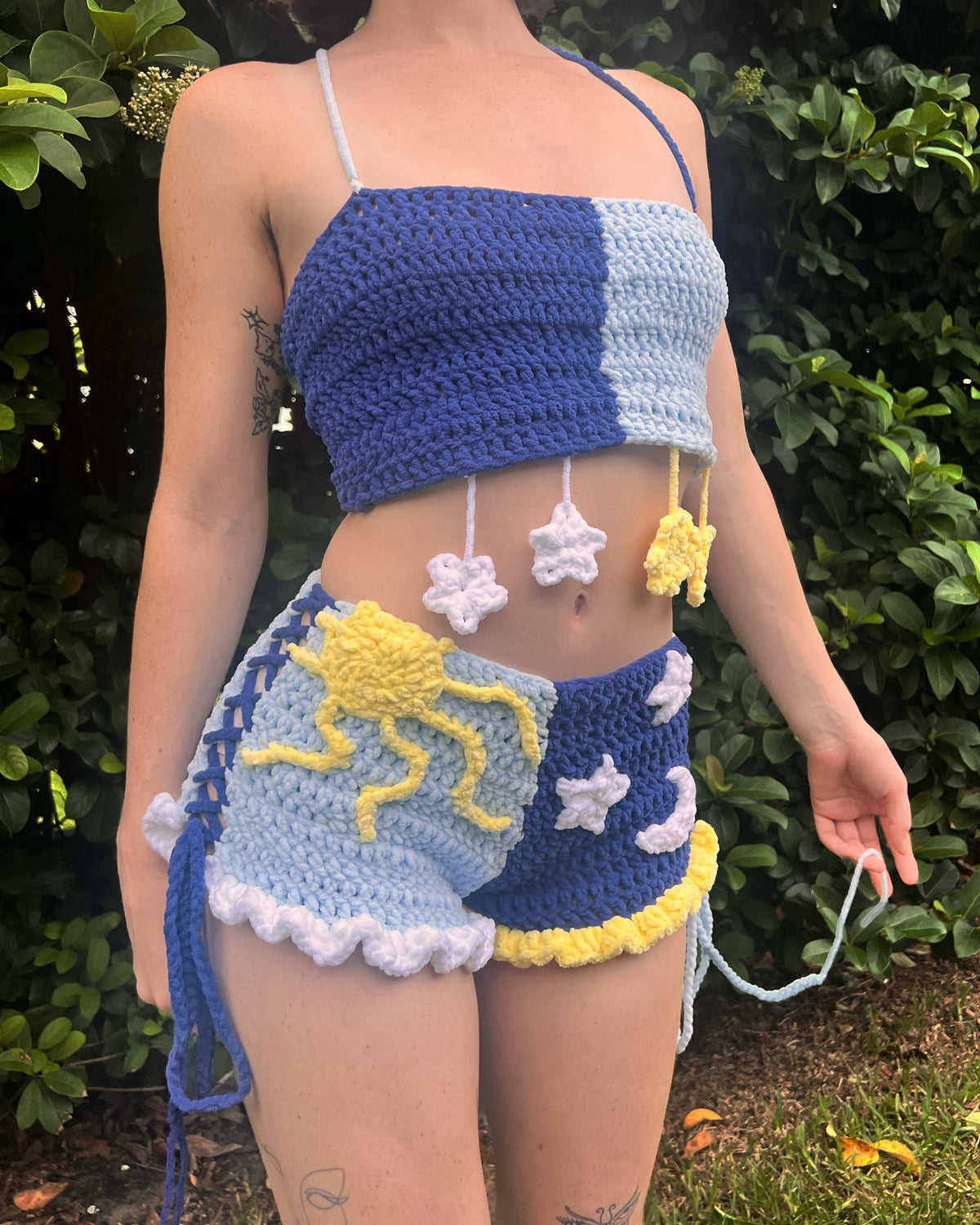 (READY TO SHIP) "Night & Day" Crochet Set (Adjustable Size: S-M)