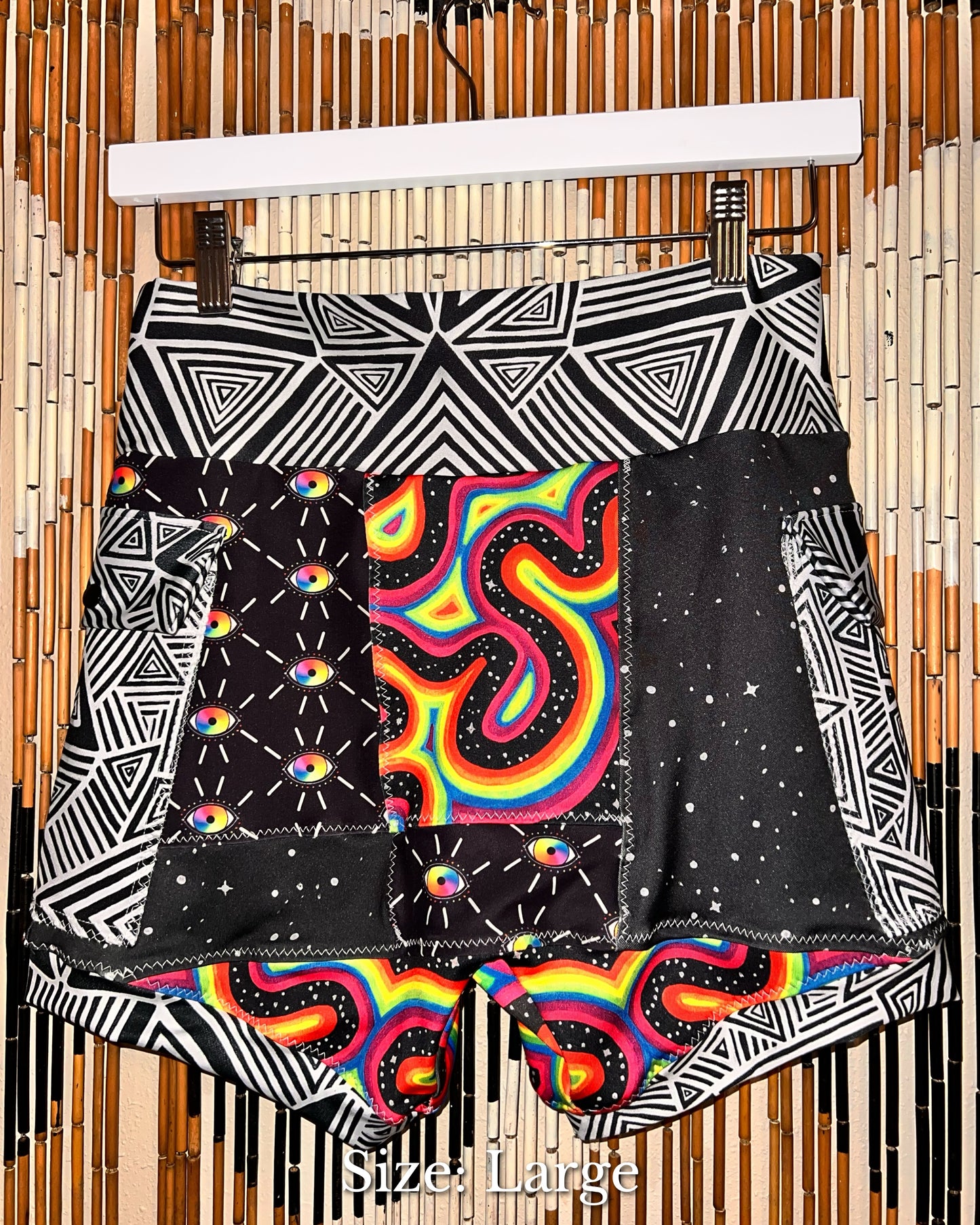 Stretchy Patchwork Cargo Shorts