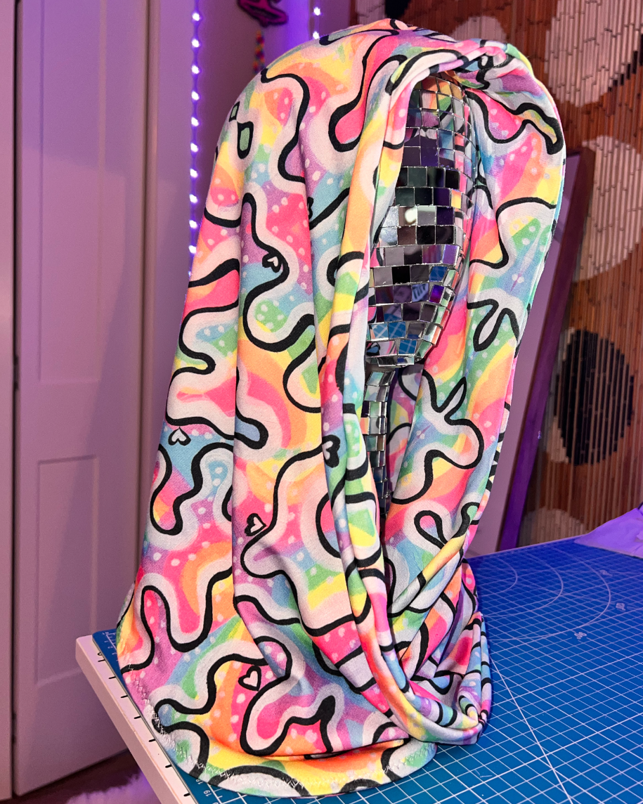 Reversible Hood: "Unicorn Magic" Hand-Painted Design