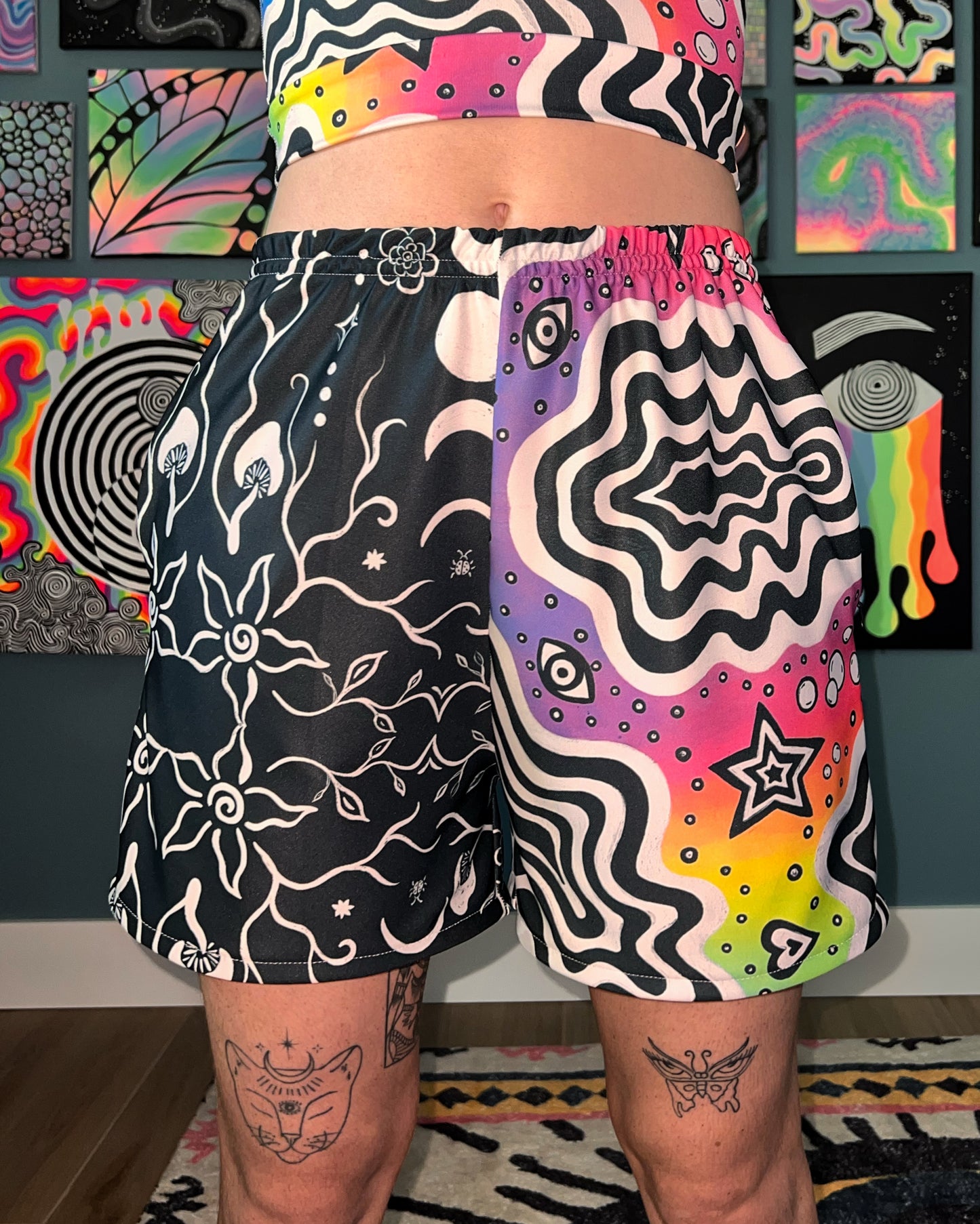 Custom Order: Split Flow Shorts [2 Zipper Pockets] (Choose 2 Designs)