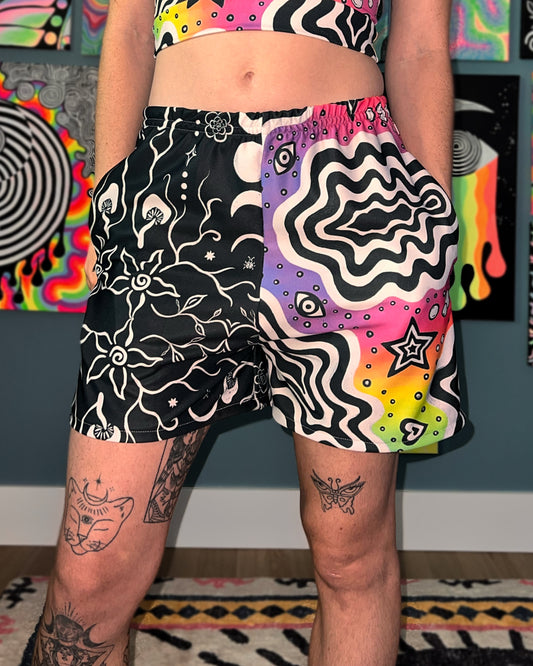 Custom Order: Split Flow Shorts [2 Zipper Pockets] (Choose 2 Designs)
