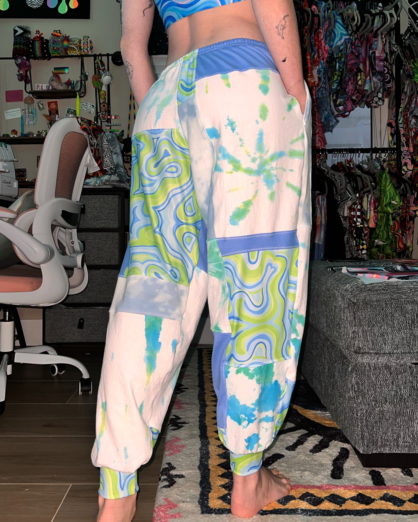 Patchwork Cargo Flow Pants "Slushee" Design