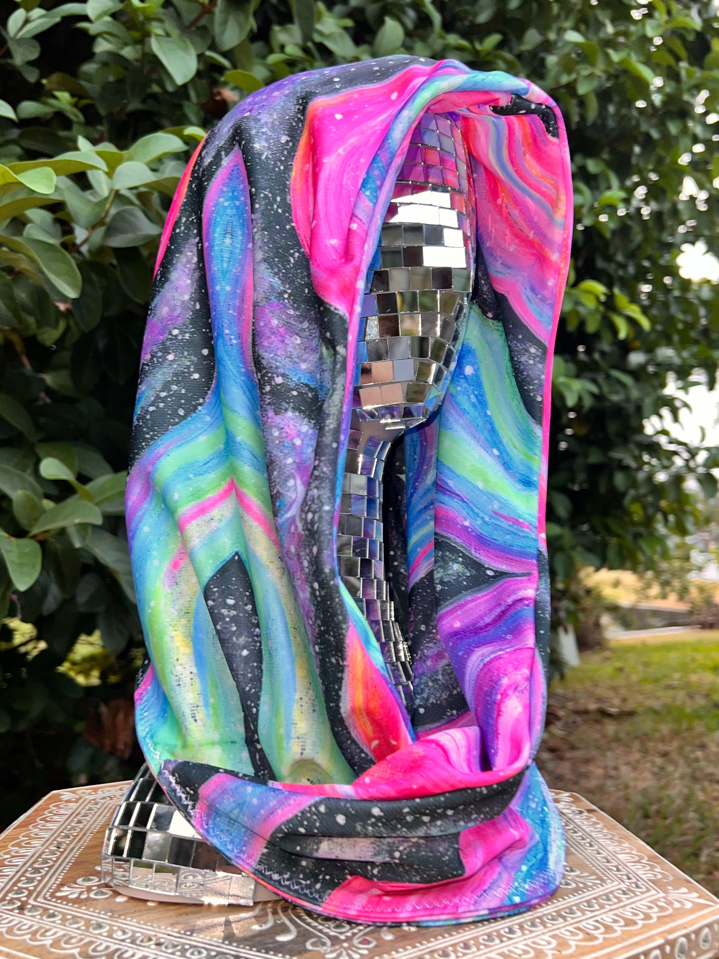 Reversible Hood: "Celestial" Hand-Painted Design
