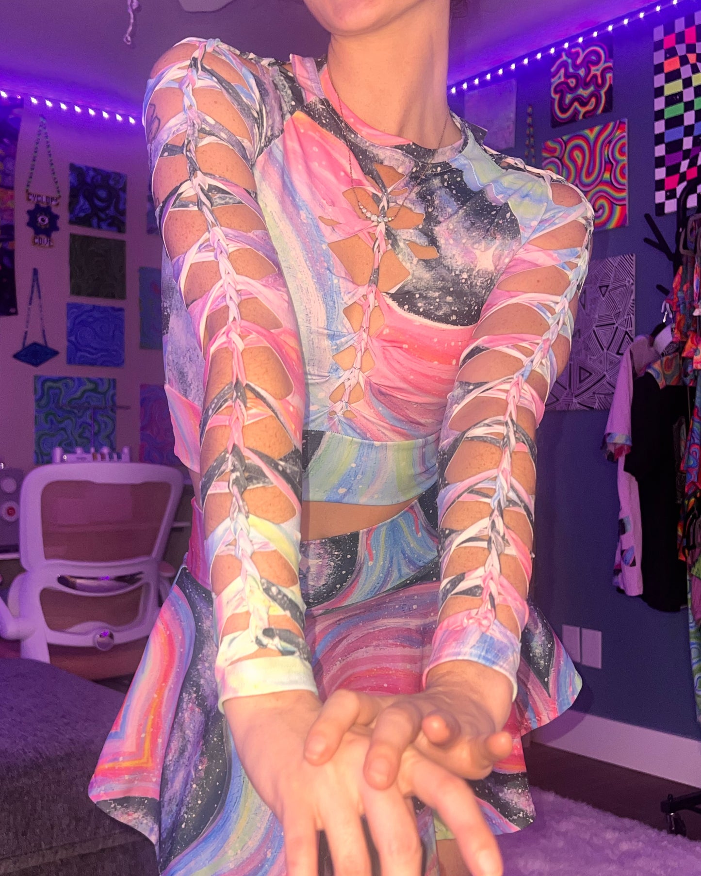 KCC x BPC "Celestial" Design Braided Long Sleeve Crop