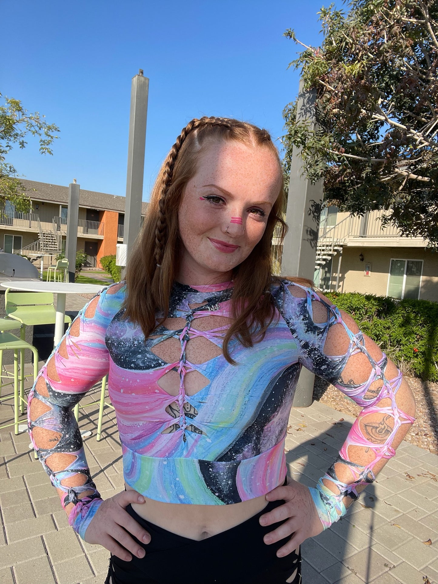 KCC x BPC "Celestial" Design Braided Long Sleeve Crop