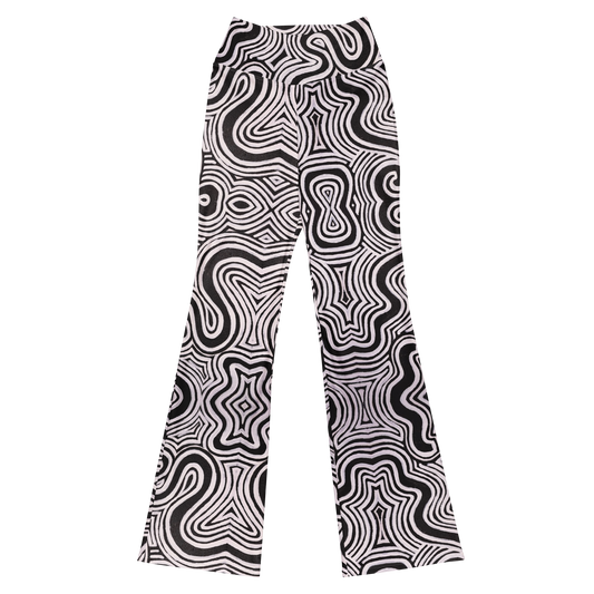 High Waisted Yoga Pants (+Internal Pocket)- "Record Player" Design