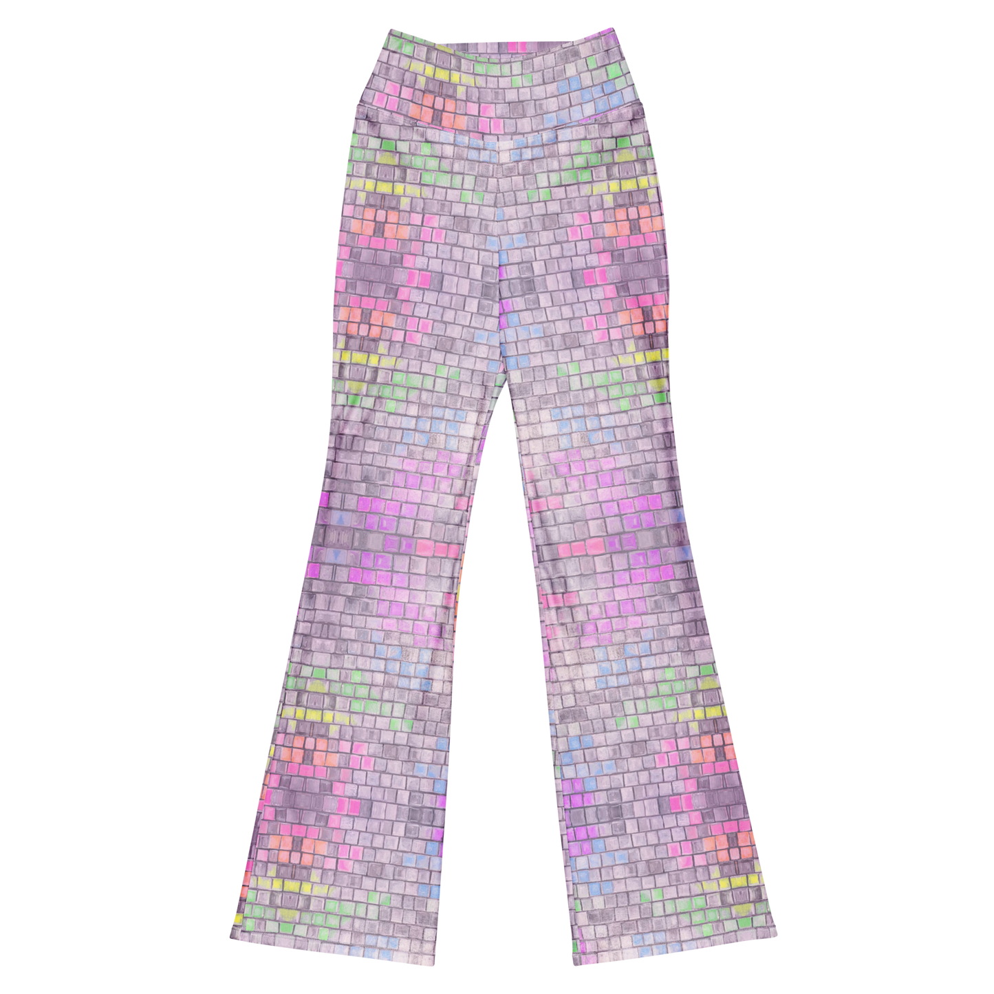 High Waisted Yoga Pants (+Internal Pocket)- "Disco Kitty" Design