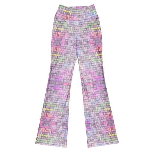 High Waisted Yoga Pants (+Internal Pocket)- "Disco Kitty" Design