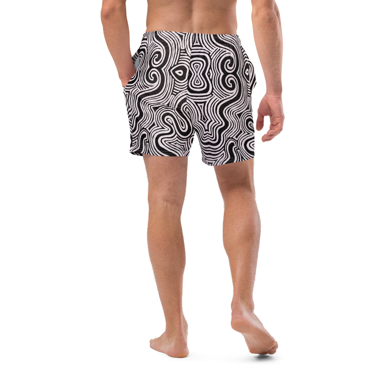 Swim Trunks (+Secret Internal Pocket)- "Record Player" Design