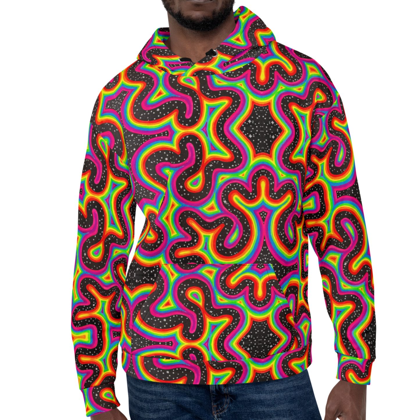 Hooded Sweatshirt- "Rainbow Rovd" Design