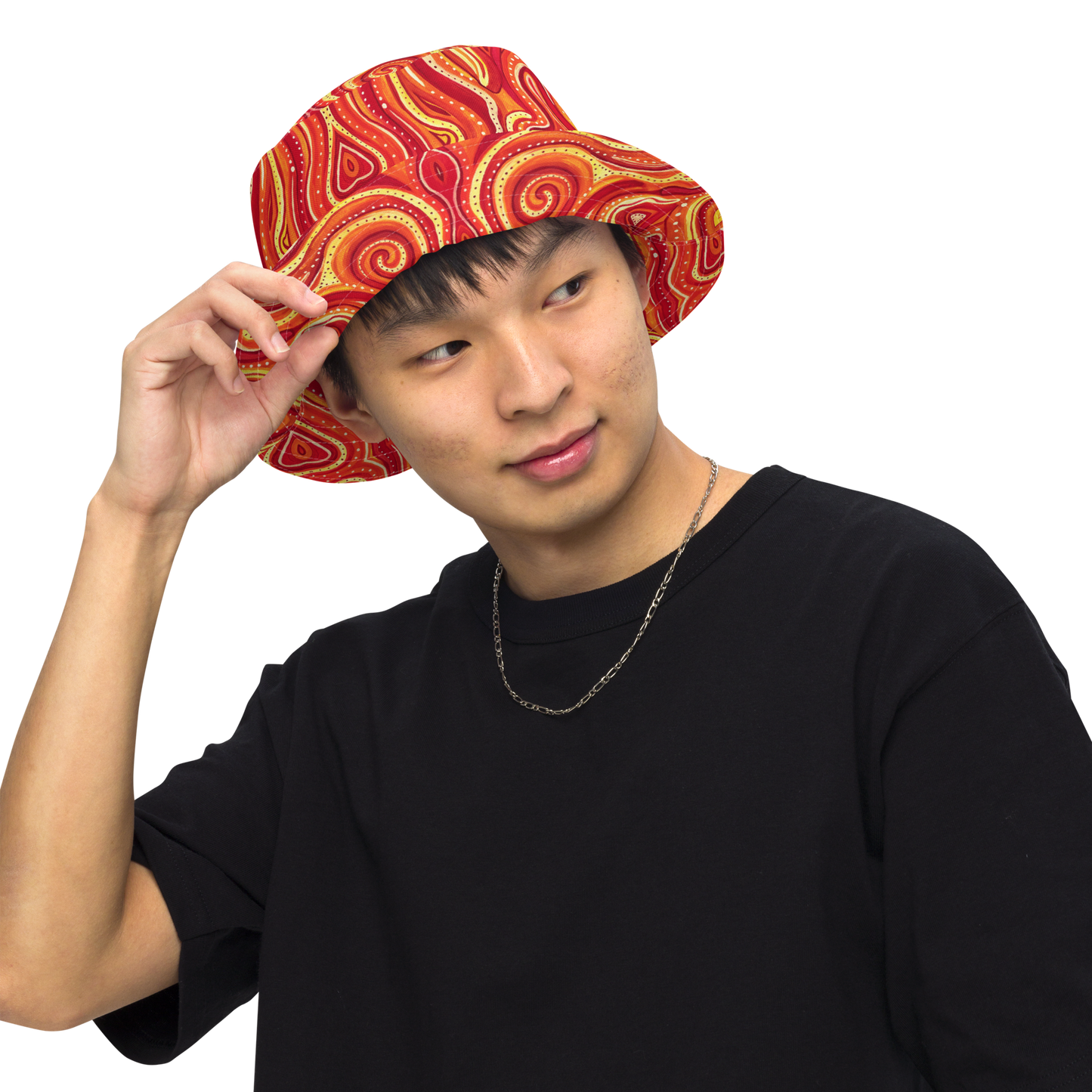 Reversible Bucket Hat- "Ember" Design