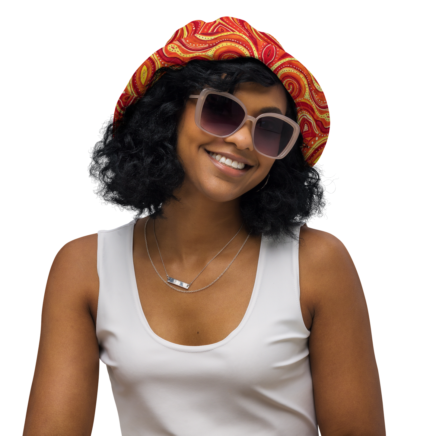 Reversible Bucket Hat- "Ember" Design