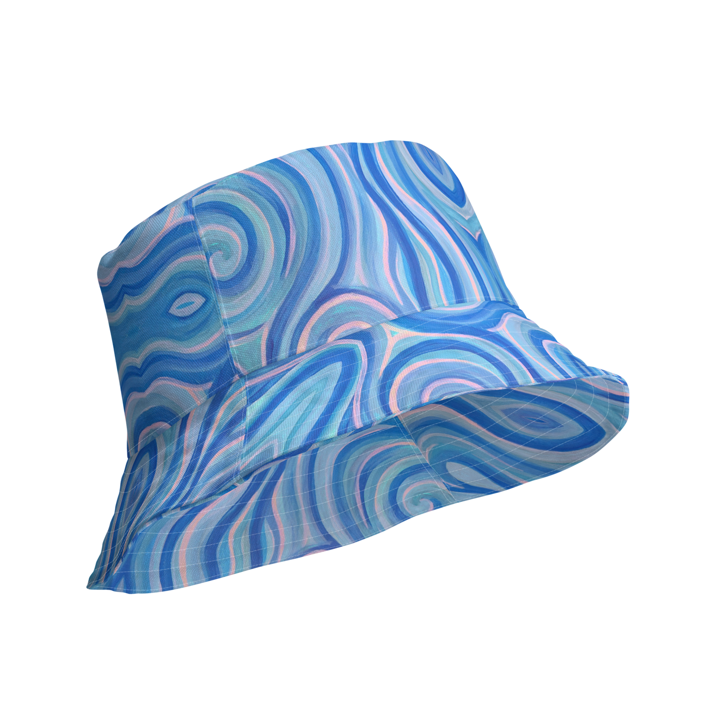 Reversible Bucket Hat- "Aqua" Design