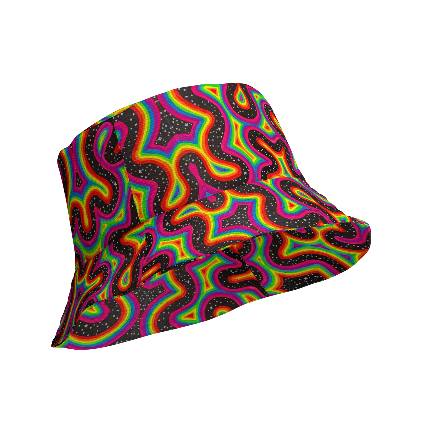 Reversible Bucket Hat- "Rainbow Rovd" Design
