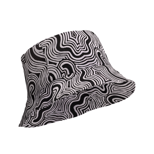 Reversible Bucket Hat- "Record Player" Design