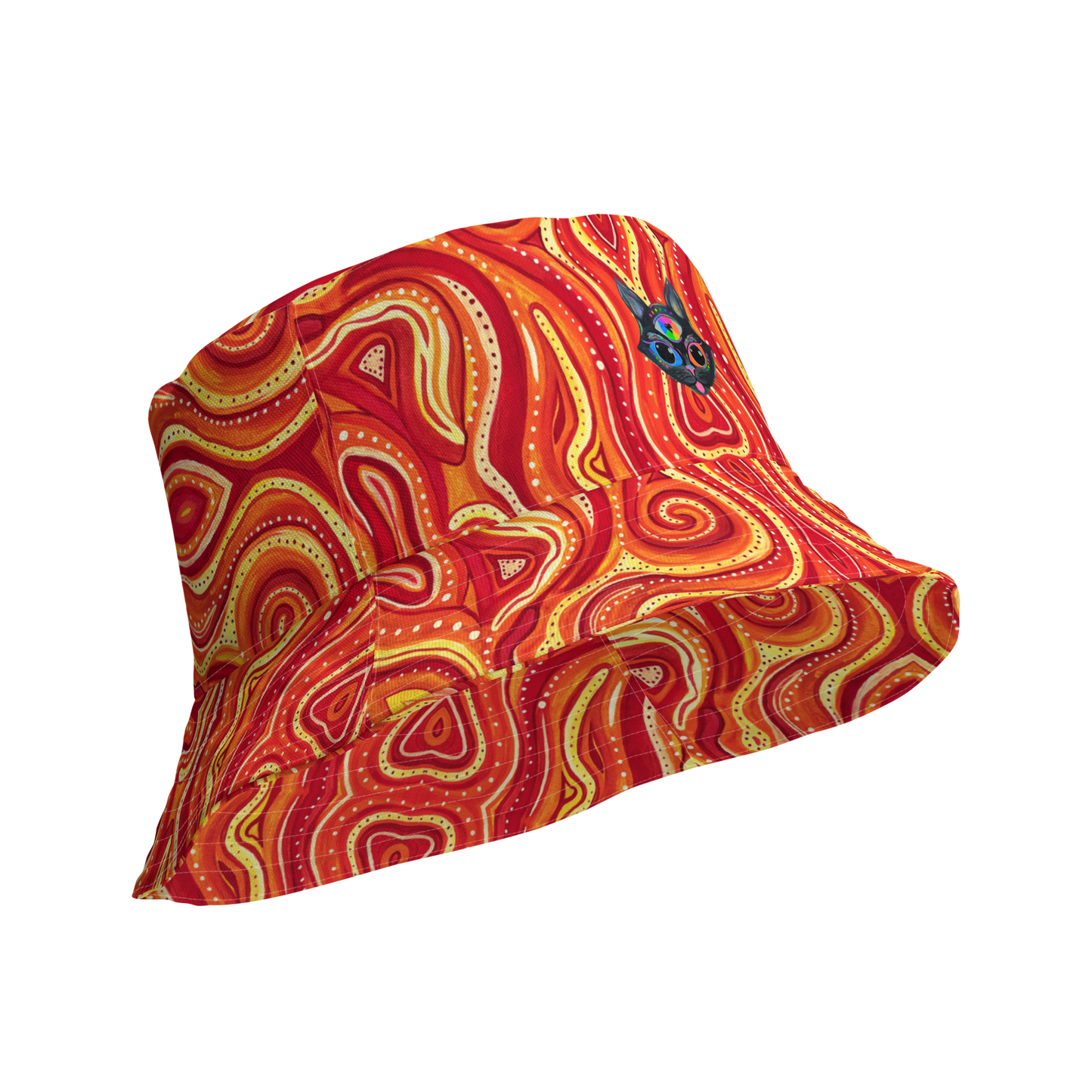 Reversible Bucket Hat- "Ember" Design