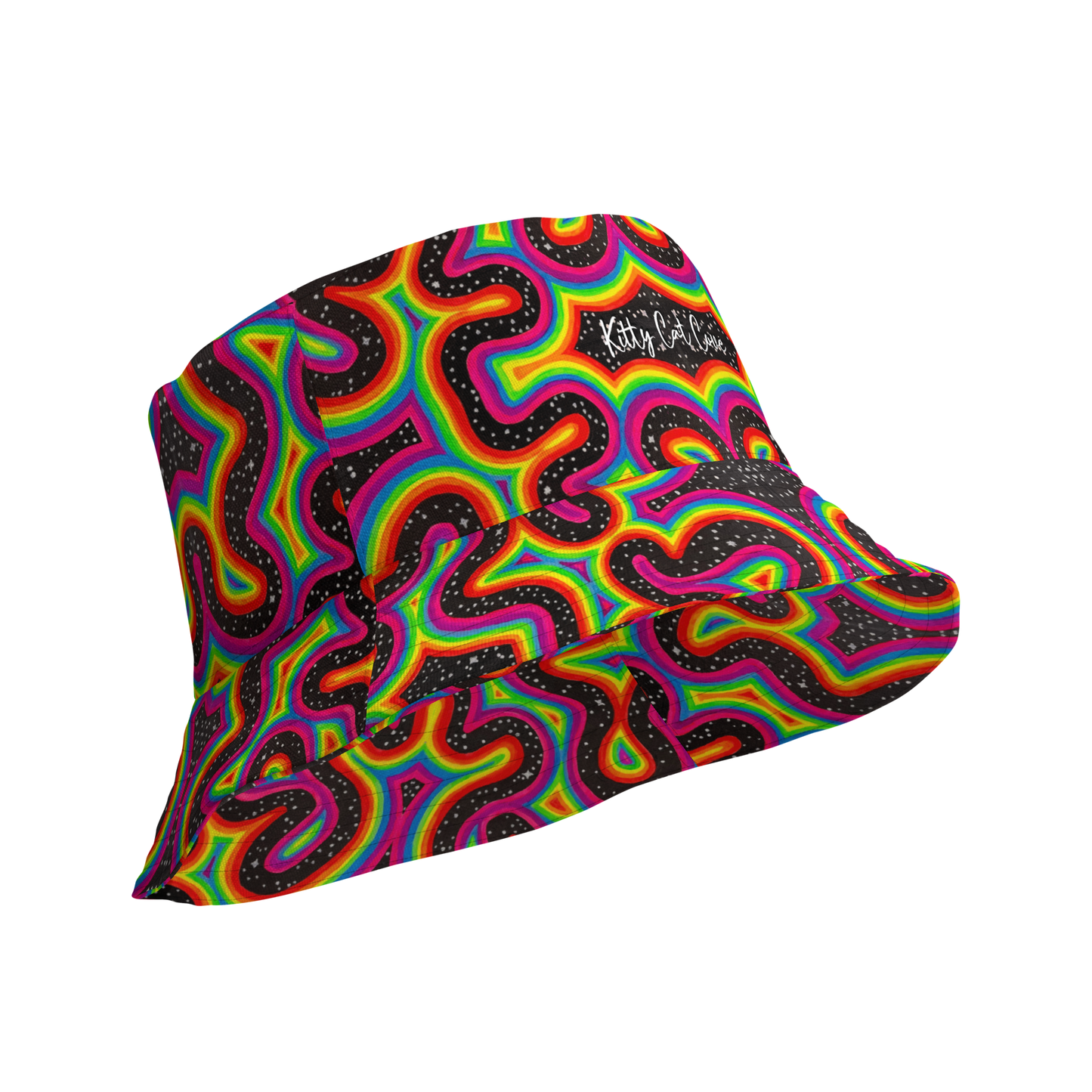 Reversible Bucket Hat- "Rainbow Rovd" Design