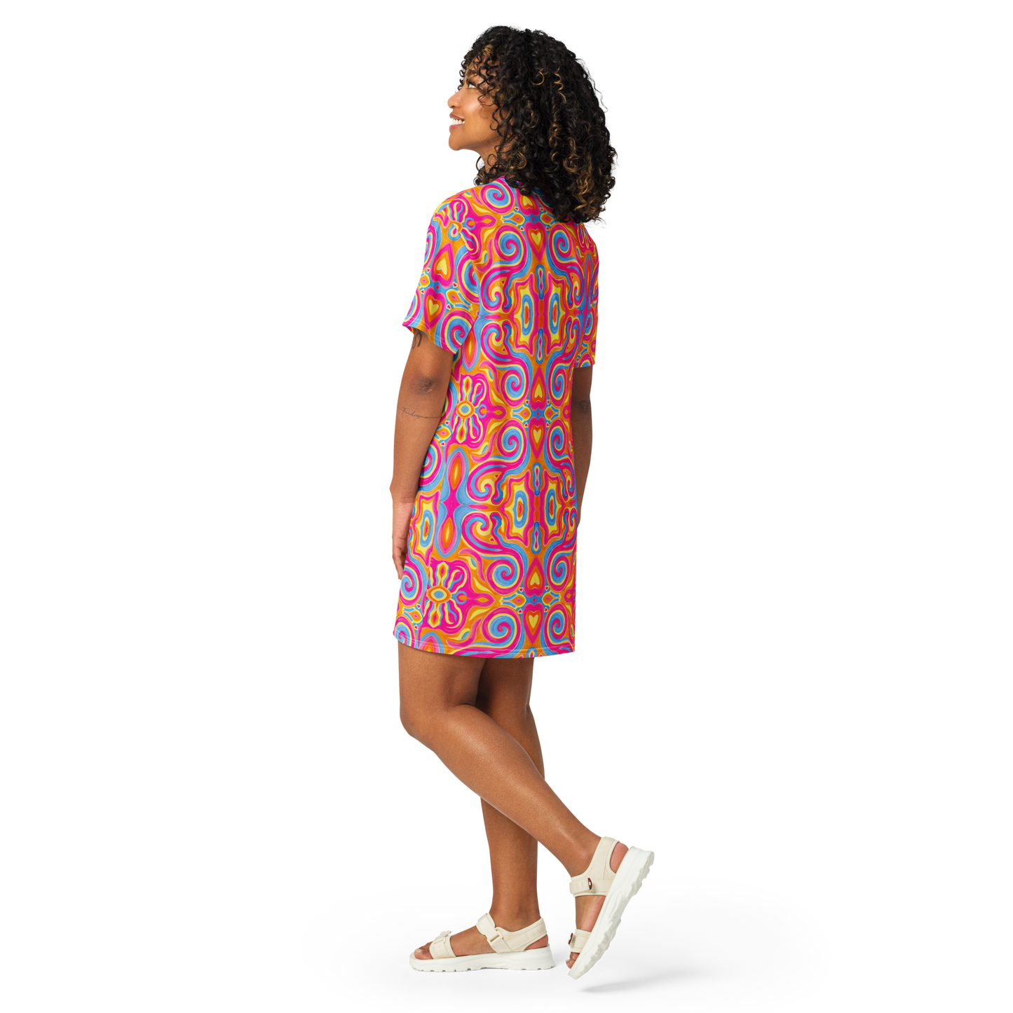 T-Shirt Dress- "Magic Stamps" Design