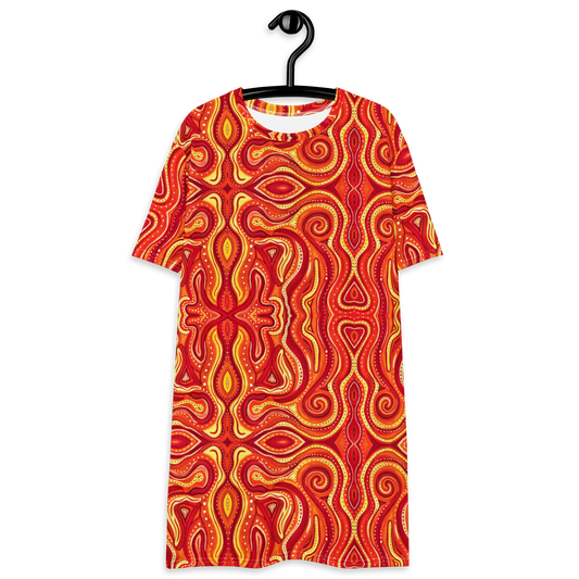 T-Shirt Dress- "Ember" Design