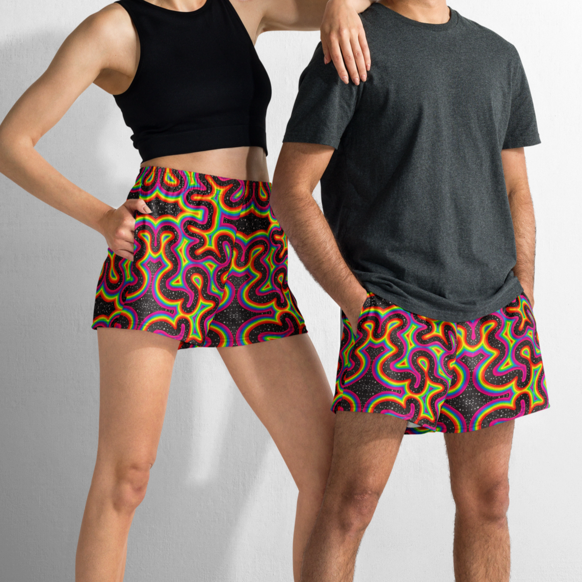 Running Shorts- "Rainbow Rovd" Design