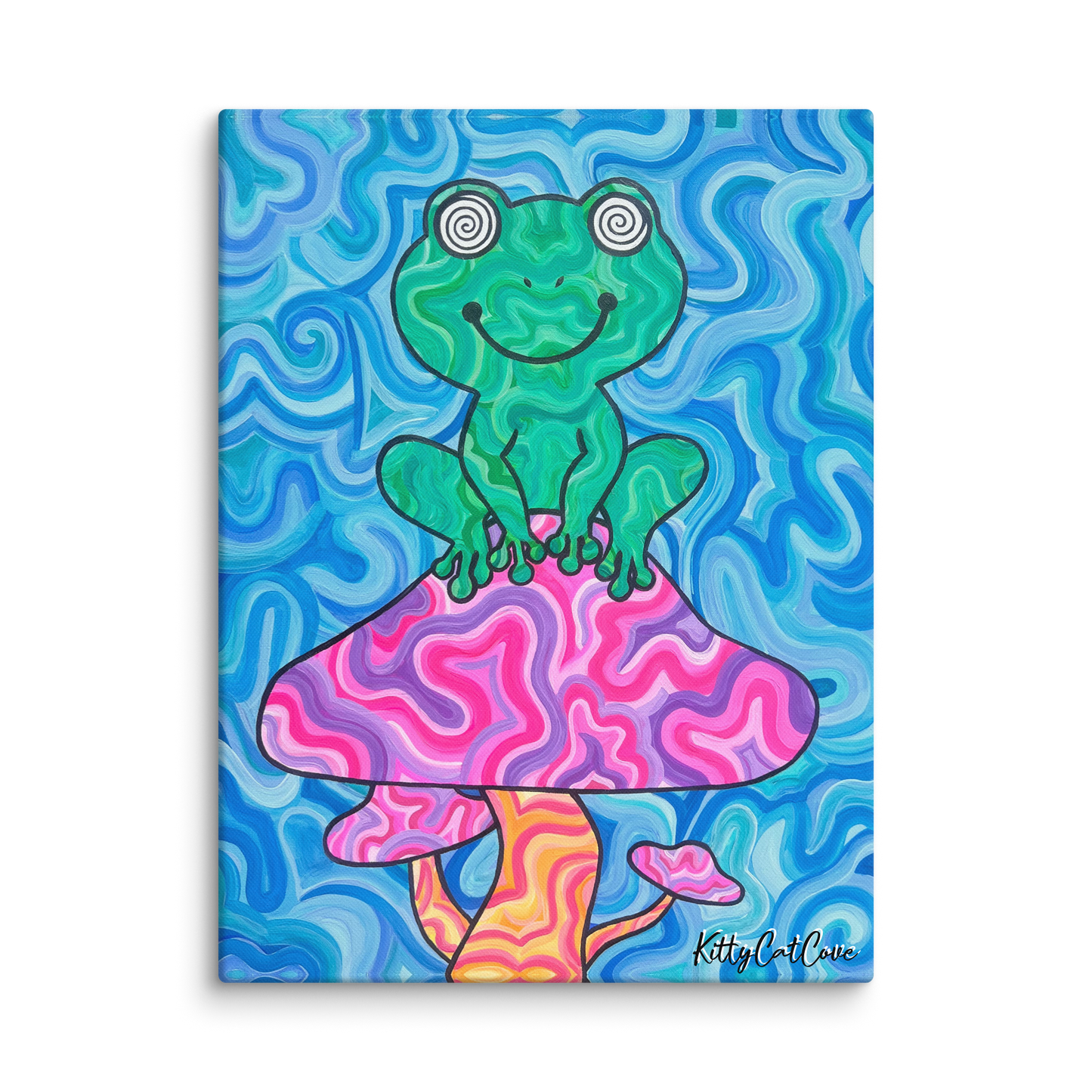 Hand-Painted "Party Frog" Artwork (Canvas)